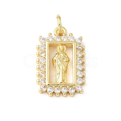 Religion Brass Micro Pave Cubic Zirconia Pendants KK-E799-02D-G-1