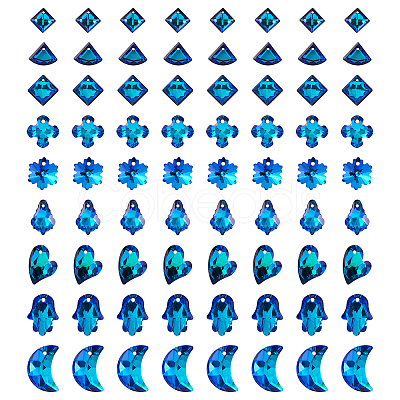 90Pcs 9 Styles Electroplated Glass Pendants EGLA-TA0001-14-1