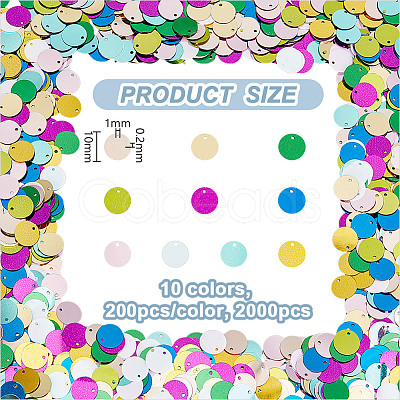 2000Pcs 10 Colors Ornament Accessories PVC-OC0001-14A-1