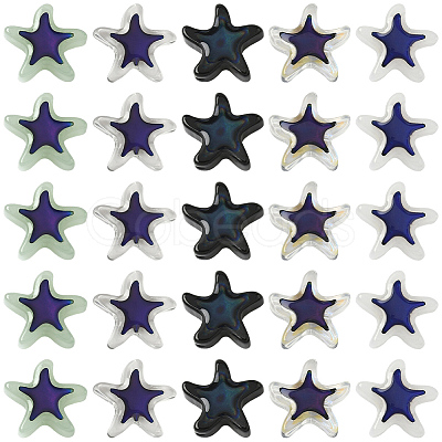60Pcs 5 Colors Glass Beads GLAA-PA0001-73-1