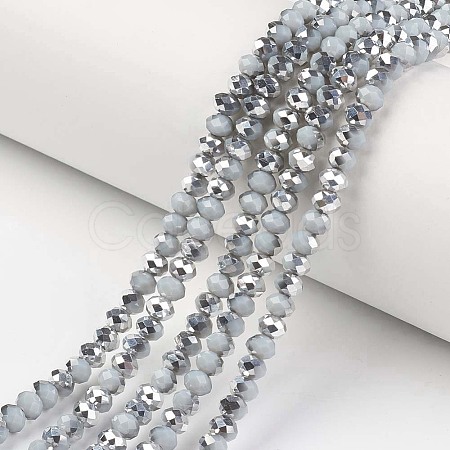 Electroplate Opaque Glass Beads Strands EGLA-A034-P4mm-M09-1