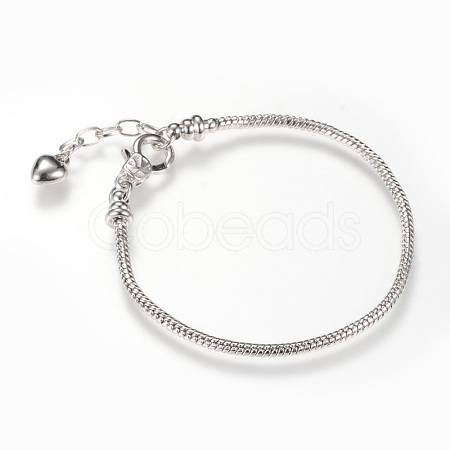 Brass European Style Bracelet Making X-MAK-R011-03P-1