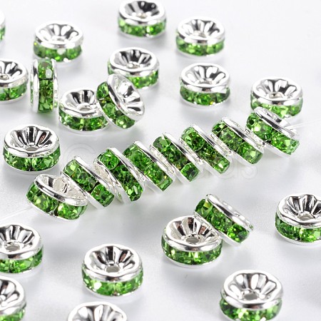 Brass Rhinestone Spacer Beads RB-A014-Z8mm-07S-NF-1