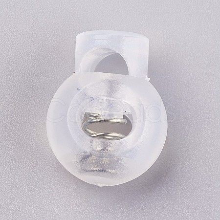 Plastic Iron Spring Cord Locks X-FIND-WH0017-12-1