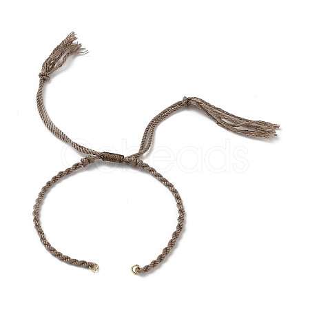 Braided Cotton Cord Bracelet Making MAK-L043-02G-01-1