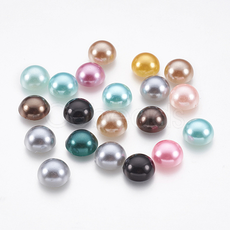 ABS Plastic Imitation Pearl Cabochons SACR-S738-10mm-M-1