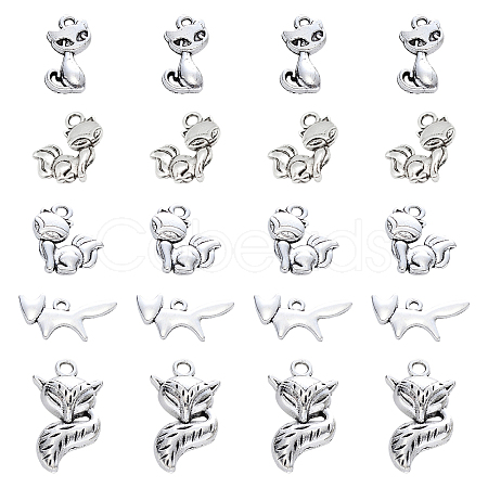 100Pcs 5 Style Tibetan Style Alloy Pendants PALLOY-SC0003-96-1
