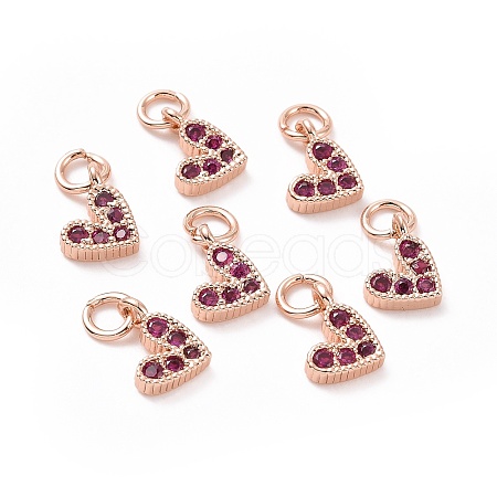 Brass Micro Pave Cubic Zirconia Charms LS-RB-I078-66RG-01-NR-1