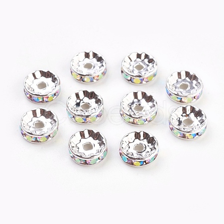 Brass Rhinestone Spacer Beads RB-A014-Z10mm-28S-1