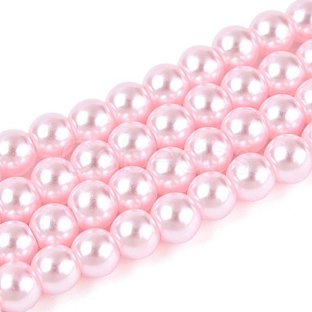 Baking Paint Pearlized Glass Pearl Round Bead Strands HY-Q003-6mm-05-01-1