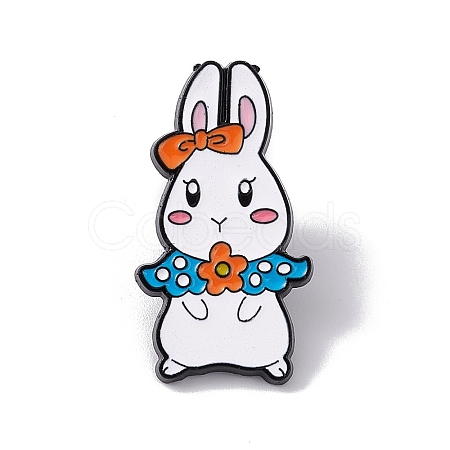 Easter Theme Rabbit Enamel Pin JEWB-E018-02EB-05-1
