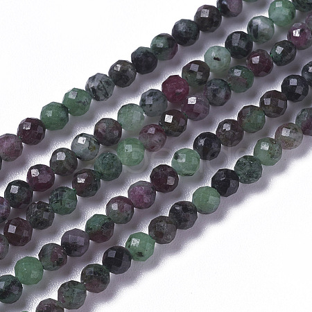 Natural Ruby in Zoisite Beads Strands G-F596-33-2mm-1