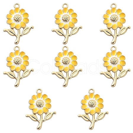 8Pcs Alloy Enamel Pendants ENAM-YW0002-31H-1