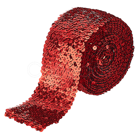 8-Row Plastic Paillette Elastic Beads OCOR-WH0088-09-1