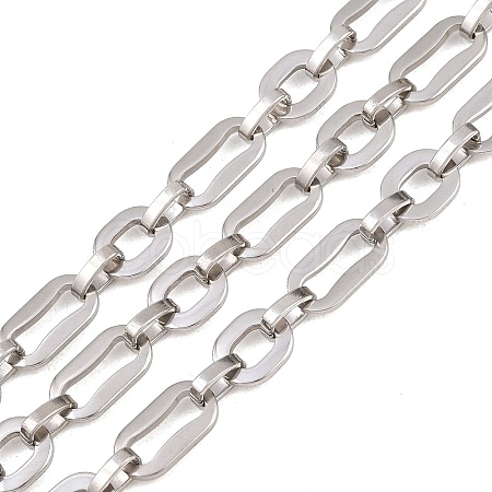201 Stainless Steel Oval Link Chains CHS-F024-02A-P-1