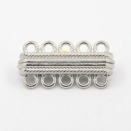 Alloy Magnetic Clasps with Loops PALLOY-E281-P-1