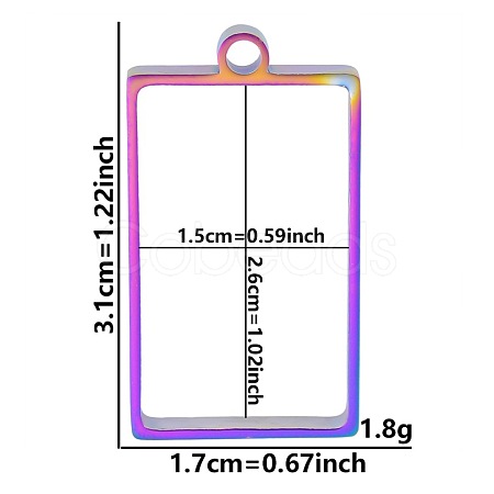 Stainless Steel Open Back Bezel Pendants PW-WGB5BE7-37-1