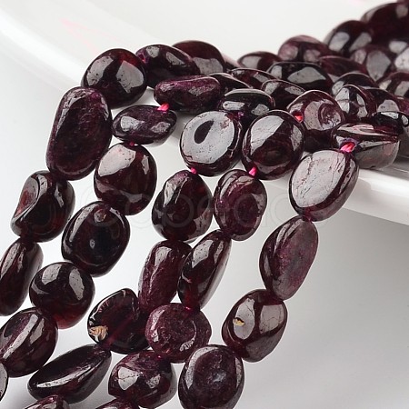 Nuggets Natural Garnet Bead Strands G-M345-04-1