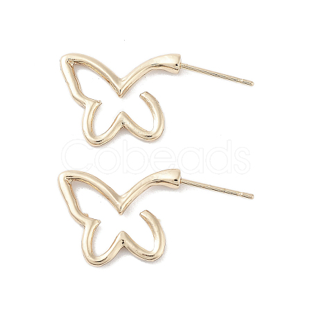 Butterfly Alloy Studs Earrings for Women EJEW-H309-11KCG-1