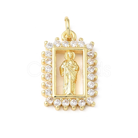 Religion Brass Micro Pave Cubic Zirconia Pendants KK-E799-02D-G-1