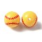 Sport Theme Opaque Resin Beads, baseball, Red, Gold, 18mm, Hole: 2.4mm