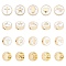 ARRICRAFT Brass Enamel Beads, Long-Lasting Plated, Flat Round, White, Golden, 11x4.5mm, Hole: 1.8mm, 10pcs/box