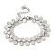 Non-Tarnish 304 Stainless Steel Charm Bracelets, Flower, 6-1/2 inch(16.4cm)