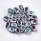 Handmade Porcelain Beads, Fancy Antique Glazed Porcelain, Oval, Colorful, 12~14x9~10.5x9~11mm, Hole: 2.5mm