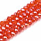 Electroplate Glass Beads Strands, AB Color Plated, Faceted, Rondelle, Orange Red, 6x5mm, Hole: 1mm, about 84~85pcs/strand, 16.34~16.54 inch(41.5~42cm)