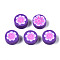 Handmade Polymer Clay Beads, for DIY Jewelry Crafts Supplies, Flat Round with Flower, Medium Purple, 9.5~10x4.5mm, Hole: 1.8mm