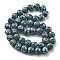 Electroplated Natural Lava Rock Beads Strands, Round, Green Plated, 10mm, Hole: 1.6mm, about 43pcs/strand, 16.14''(41cm)