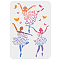 Plastic Drawing Painting Stencils Templates, for Painting on Scrapbook Fabric Tiles Floor Furniture Wood, Rectangle, Dancer Pattern, 29.7x21cm