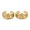 Rack Plating Brass Micro Pave Cubic Zirconia Flat Round Cuff Earrings, Non Piercing Earrings, Cadmium Free & Lead Free, Real 18K Gold Plated, 13.5x14x7mm