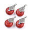 Tibetan Style Resin Pendants, with Alloy & Enamel, teardrop, Antique Silver, Red, 28x16x14mm, Hole: 2~3.5mm