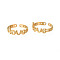 Ion Plating(IP) 304 Stainless Steel Word Love Open Cuff Ring for Women, Real 18K Gold Plated, US Size 6 3/4(17.1mm)