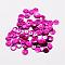 Plastic Paillette Beads, Semi-cupped Sequins Beads, Center Hole, Magenta, 5x0.5mm, Hole: 1mm