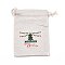 Christmas Cotton Cloth Storage Pouches, Rectangle Drawstring Bags, for Candy Gift Bags, Christmas Tree Pattern, 13.8x10x0.1cm