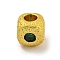 Rack Plating Brass Micro Pave Green Cubic Zirconia Beads, Long-Lasting Plated, Lead Free & Cadmium Free, Cube, Real 18K Gold Plated, 3.7x3.7x3.7mm, Hole: 1.2mm