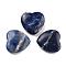 Heart Natural Sodalite Worry Stone, Anxiety Healing Thumb Stone, 19.5~20.5x20~20.5x5.8~6.8mm