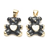 Brass Enamel Pendants KK-A153-06G-D-2