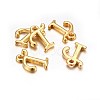 Golden Plated Alloy Letter Pendants X-PALLOY-P097-01-T-2