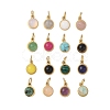Ion Plating(IP) Natural & Synthetic Mixed Gemstone Half Round Charms with Jump Ring X-STAS-A097-05G-1