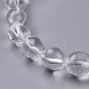 Natural Quartz Crystal Bead Stretch Bracelets BJEW-K213-28-3