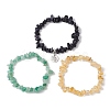 3Pcs 3 Styles Natural Citrine & Green Aventurine & Synthetic Blue Goldstone Chips Stretch Bracelets Sets BJEW-JB11076-08-4