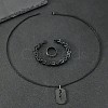 304 Stainless Steel Chain Bracelets & Rectangle Pendant Necklaces & Rings for Men FS-WGDB989-01-3