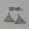 304 Stainless Steel Textured Geometric Stud Earring Findings with Hole STAS-WH0027-54H-1