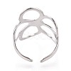 Adjustable 304 Stainless Steel Cuff Rings for Women RJEW-N052-22P-3