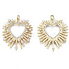 Brass Micro Pave clear Cubic Zirconia Pendants X-ZIRC-N039-179-NF-2