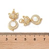Brass Micro Pave Clear Cubic Zirconia Pendants KK-B083-34C-G-3