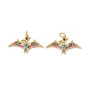 Rack Plating Brass Micro Pave Colorful Cubic Zirconia Pendants ZIRC-C040-48F-G-2